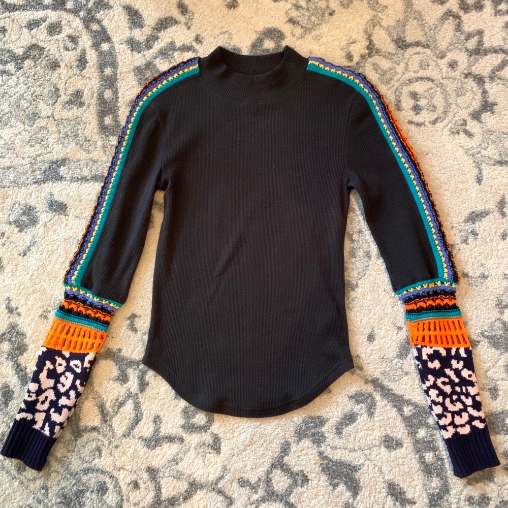 Free People Thermal with Knit Sleeves